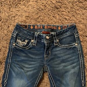 Women’s Rock Revival Skinny Jeans Rhinestones 25